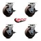 Service Caster 5'' High Temp Glass Filled Nylon Swivel Caster Set w/Roller Bearing and Brake, 4PK SCC-20S520-GFNRHT-TLB-4 - alternate 5
